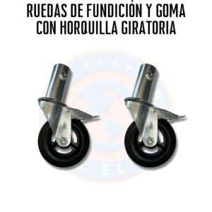 Ruedas de Fundición y Goma c/ Horquilla Giratoria