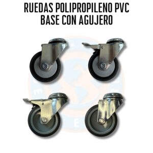 Ruedas Polipropileno PVC (Base con Agujero)